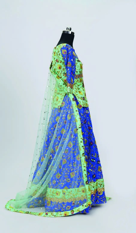 Blue Blossom Jacket Lehenga — Traditional Dance Costumes by Design My Dress Bharat
