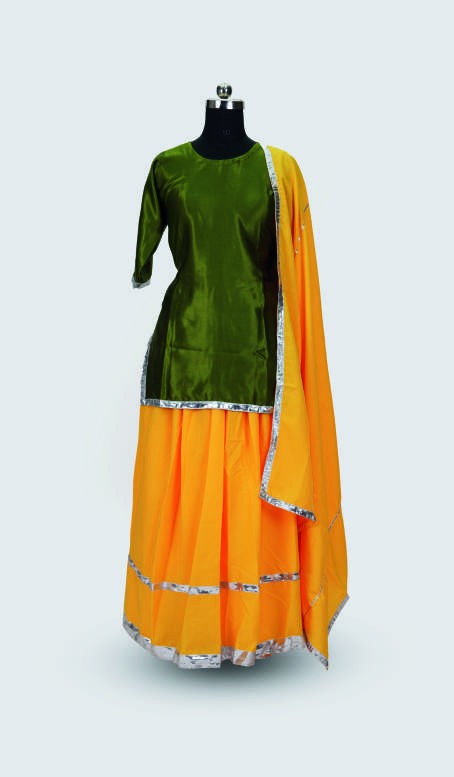 Mustard Dupatta Kurta Set — Traditional Dance Costumes by Design My Dress Bharat