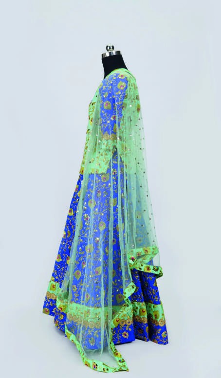 Mint Dupatta Drape Set — Traditional Dance Costumes by Design My Dress Bharat