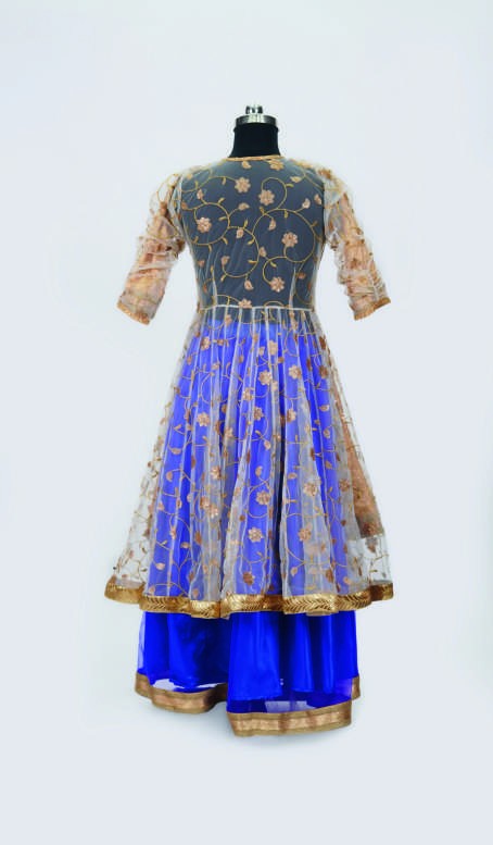 Lavender Brocade Anarkali — Semi Classical Dance Costumes by Design My Dress Bharat