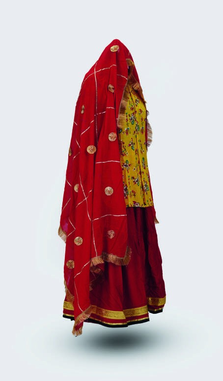 Red Bandhani Ghagra — Indian Folk Dance Costumes by Design My Dress Bharat