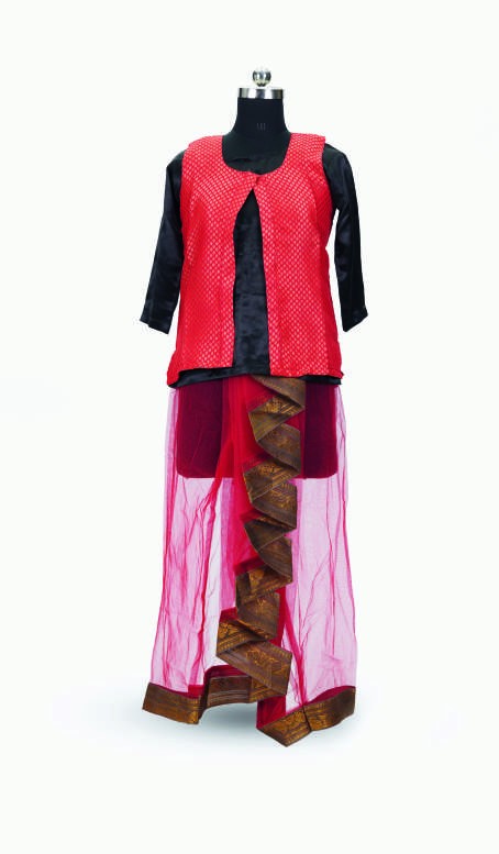 Crimson Angavastram Set — Traditional Dance Costumes by Design My Dress Bharat
