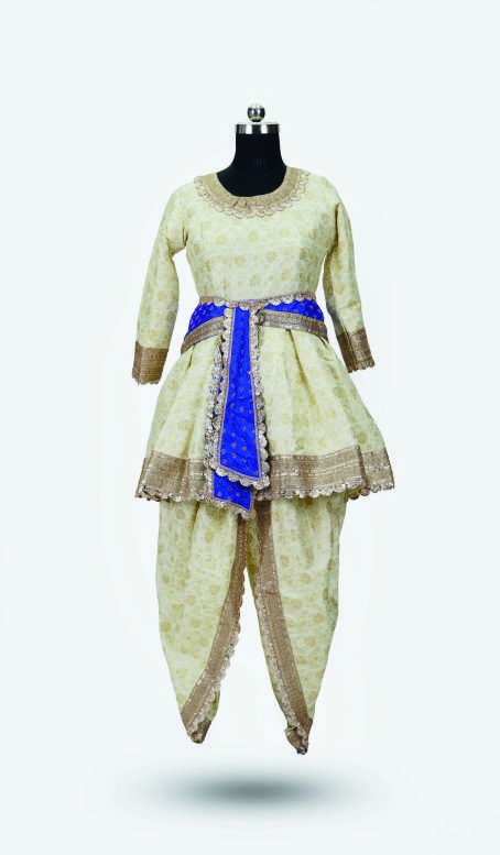 Ivory Kathak Angarkha — Classical Dance Costumes by Design My Dress Bharat