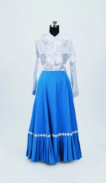 Sky Blue Fusion Lehenga — Contemporary Fusion Costumes by Design My Dress Bharat
