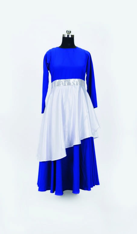 Cobalt Cascade Gown — Western Dance Costumes by Design My Dress Bharat