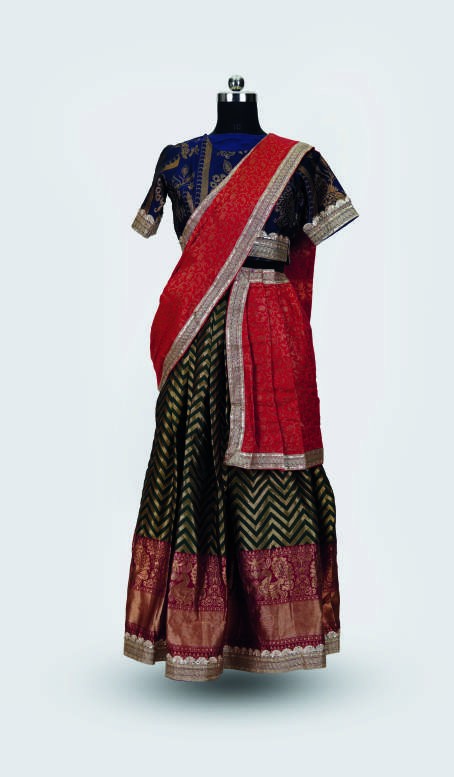 Nauvari Saree Drape — Indian Folk Dance Costumes by Design My Dress Bharat