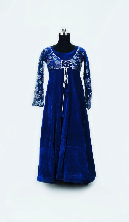 Midnight Blue Fusion Gown — Contemporary Fusion Costumes by Design My Dress Bharat