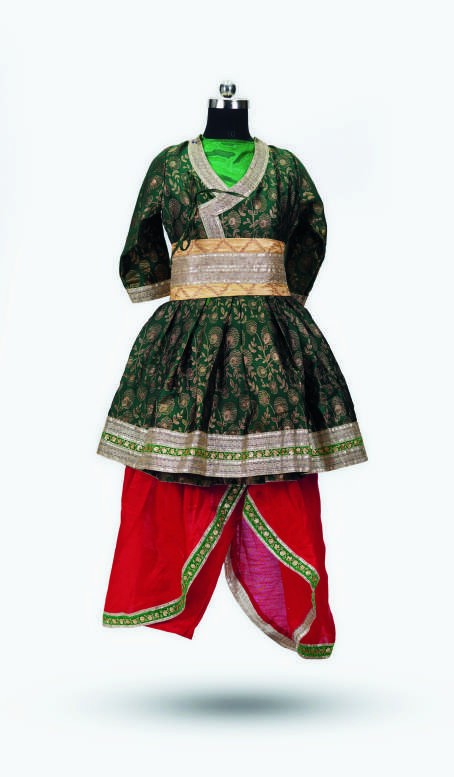Peacock Green Frock Set — Kids Costumes by Design My Dress Bharat