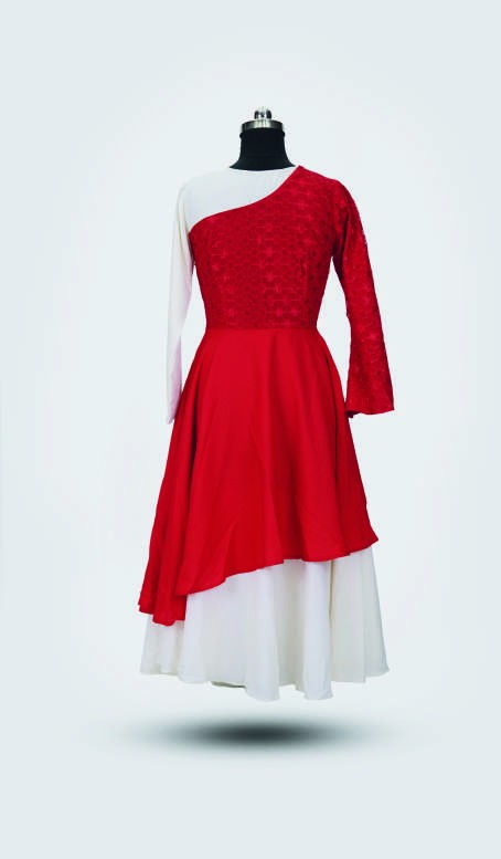 Scarlet Flamenco Dress — Western Dance Costumes by Design My Dress Bharat