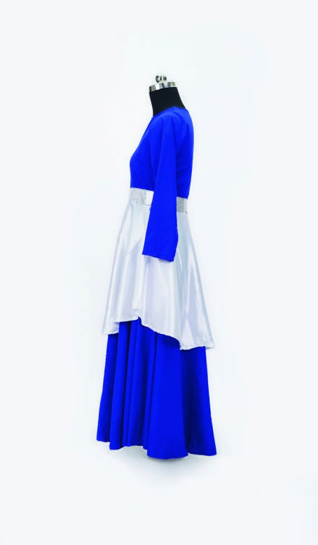 Blue & White Waltz Dress — Western Dance Costumes by Design My Dress Bharat