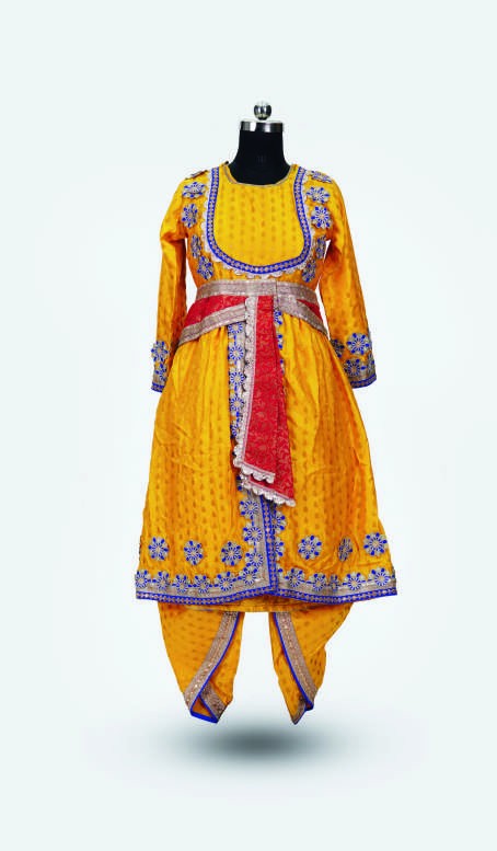 Marigold Anarkali — Semi Classical Dance Costumes by Design My Dress Bharat